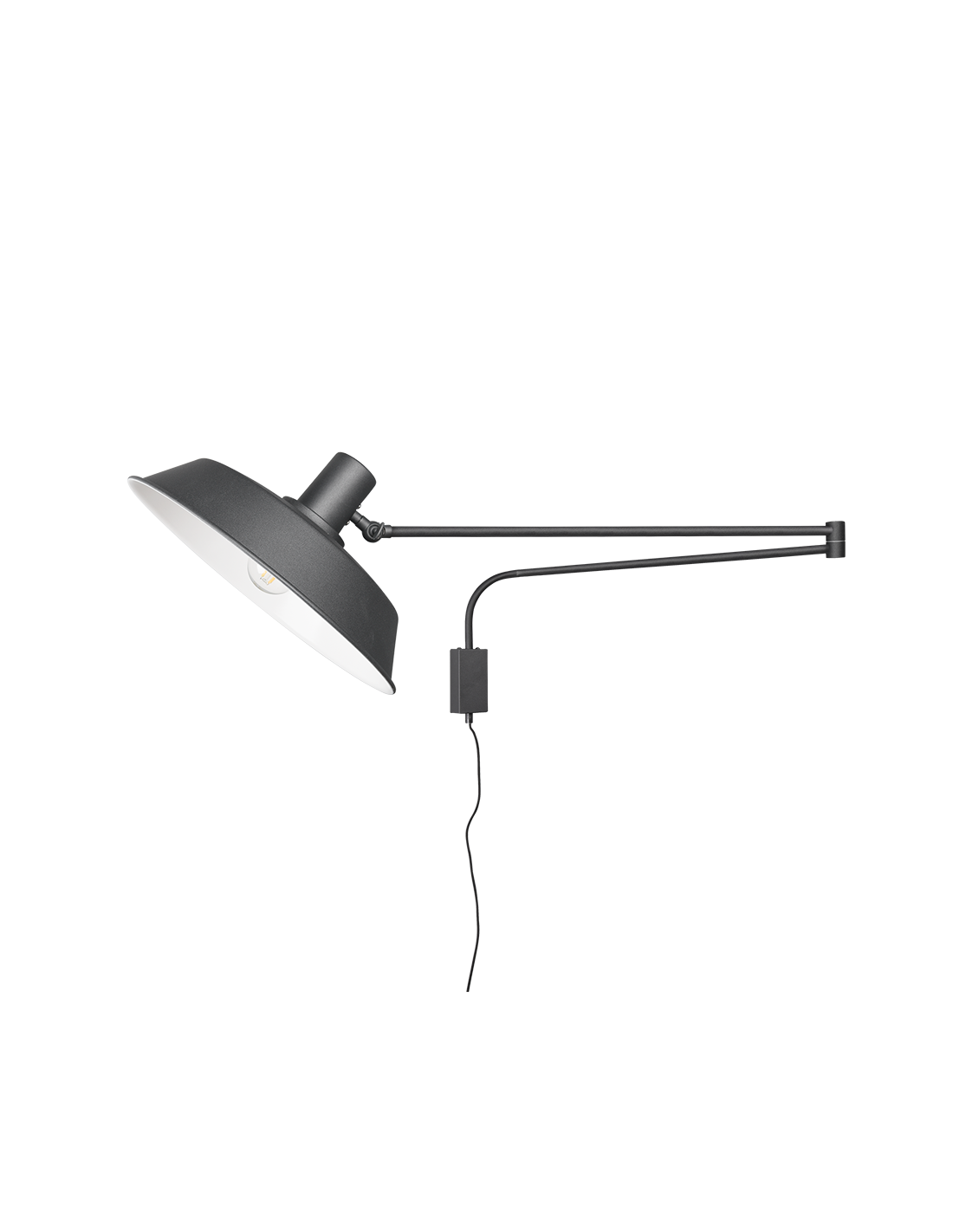 Applikation 1xE27 Bolder Schwarz verstellbar L35 cm Trio-Beleuchtung