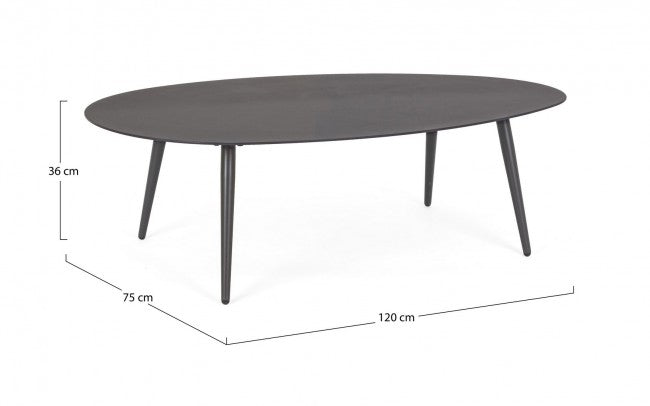 Tafelolin aus Aluminium Anthrazit RIDLEY 120x75x h36 cm