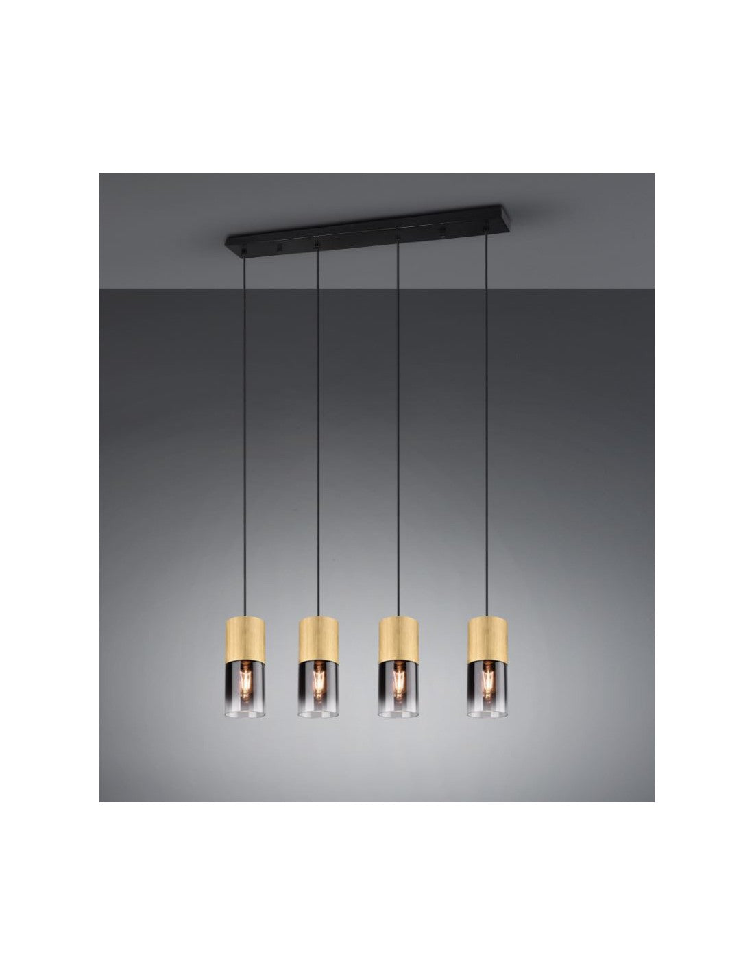 Isolierung mit 4 Cilzylinder Otton mit Vetro Fumé Robin Trio Lighting