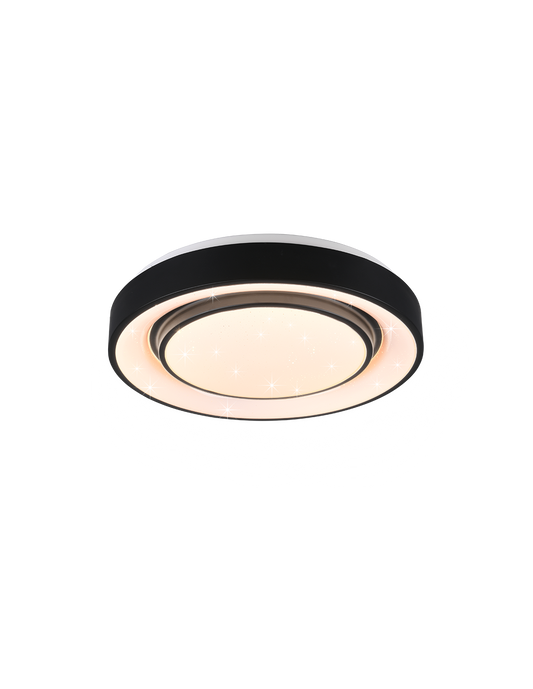 Moderne LED-Deckenleuchte mit Dimmer RGB Mona Schwarz Ø38 cm Trio Lighting