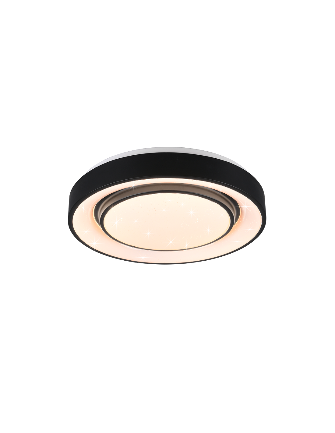 Moderne LED-Deckenleuchte mit Dimmer RGB Mona Schwarz Ø38 cm Trio Lighting
