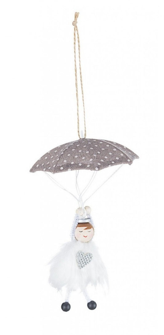 12x Anhänger Wally Regenschirm Angel White