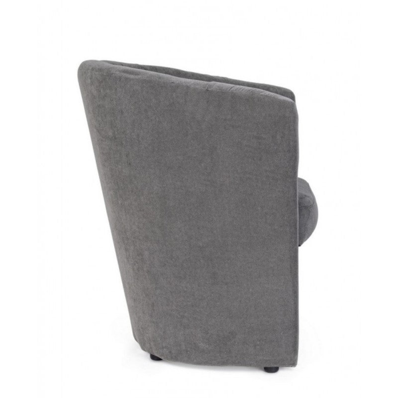 Sessel aus Holz und anthrazitfarbenem Stoff BELIZE 64,5x63x h76 cm