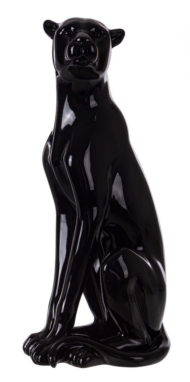 Olympus Black Leopard Statue H60