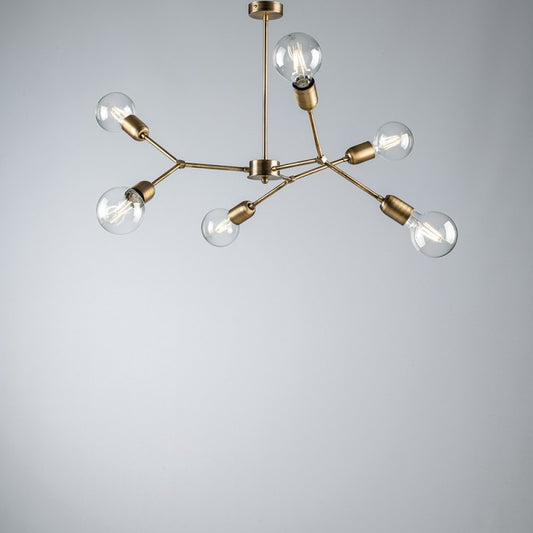 Glühbirnen in Eisen (III) Bronzadegeneral 6 Leuchten 71x h64 cm