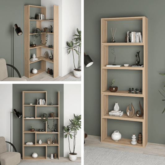 Wish ausziehbares Eckbücherregal aus Eiche 200h