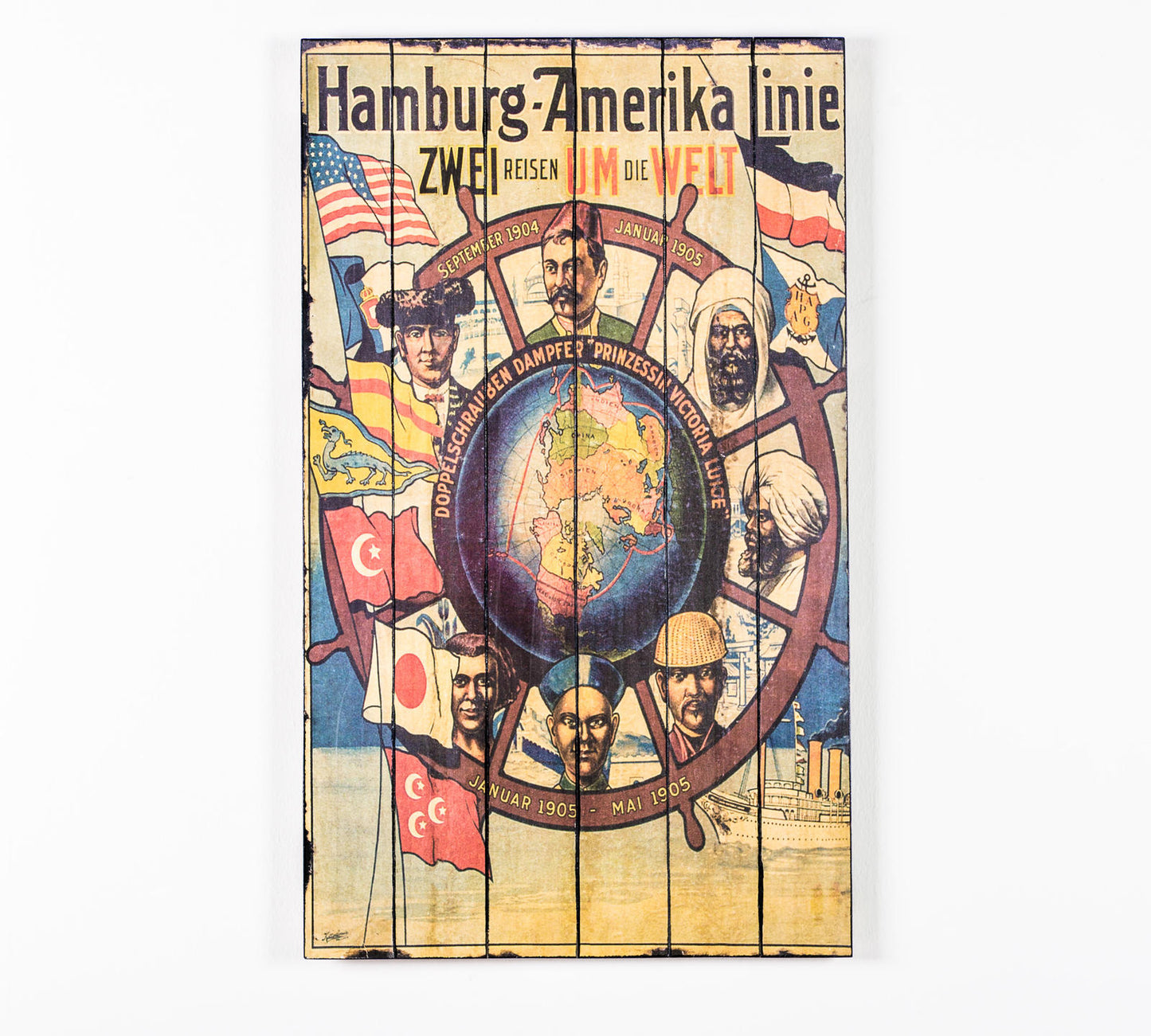 Druck auf Holz mit mehrfarbiger Leinwand 60x100 cm