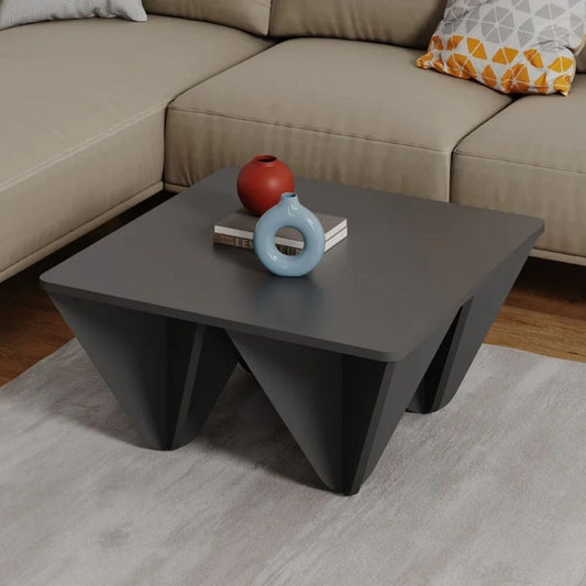Diamant-Quadrat-Designtisch für anthrazitfarbenes Wohnzimmer