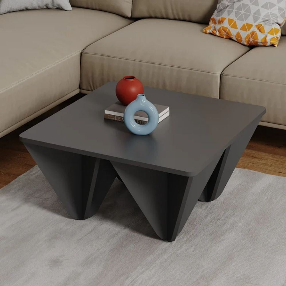 Diamant-Quadrat-Designtisch für anthrazitfarbenes Wohnzimmer
