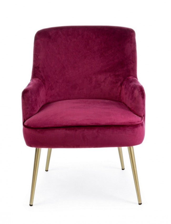 Moderner Sessel bordeaux Samt Clelia
