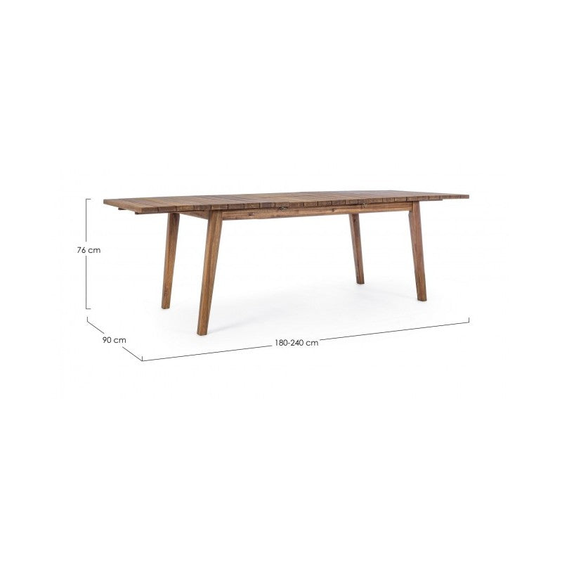 VARSAVIA ausziehbarer Outdoor-Holztisch 180-240x90x h76 cm
