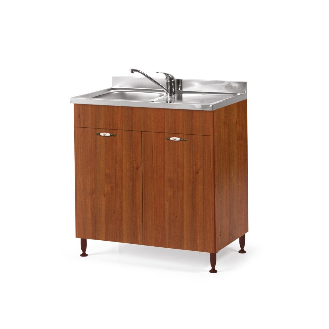 Sottolavello per cucina noce antico 2 ante Cm 80x50xH 85