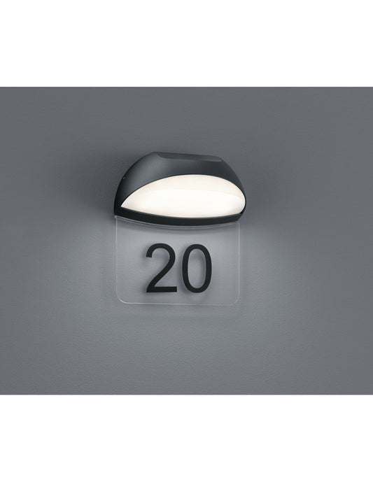 Muga Außenapplikation IP54 Anthrazit Cup House Numbers Trio Lighting