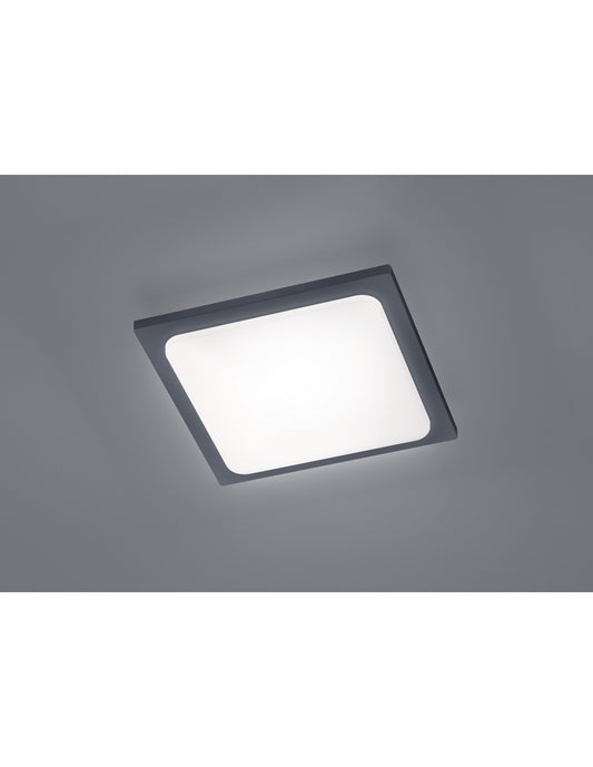 Quadratische Außendeckenleuchte Beam LED IP54 Anthrazit 25x25 cm Trio Lighting