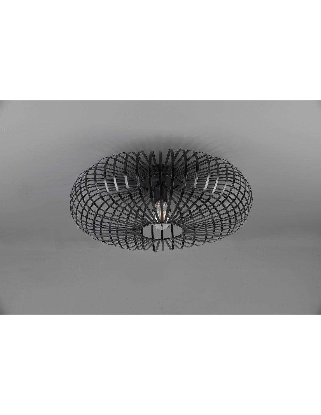 Schwarze offene Käfig-Deckenleuchte Ellipse Schwarz Johann Ø50 cm Trio-Beleuchtung