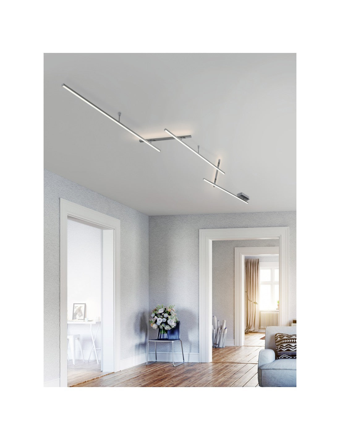 Plafoniera-Applique Indira 5 Orientierbare Bacchetts mit Light-L245 cm-Light-Light-Light-Light-Light-Raten