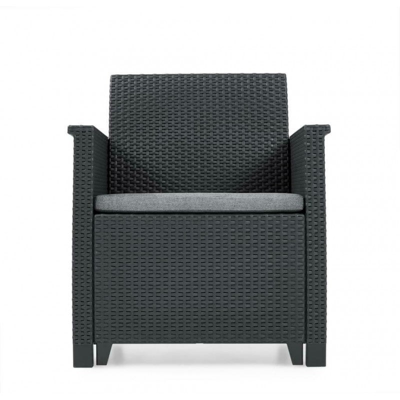 Keter Set 2 Sessel für offenen Couchtisch EMMA BALKON Graphite