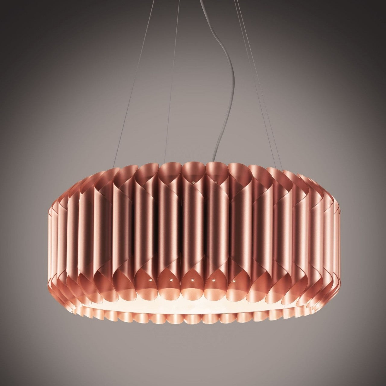 Aufhängung 5 Lichter Kupfer aus verchromtem Metall Cm. 60 x 31h