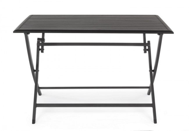 ELIN Anthrazitfarbener Aluminium-Außentisch 110x70x h71 cm