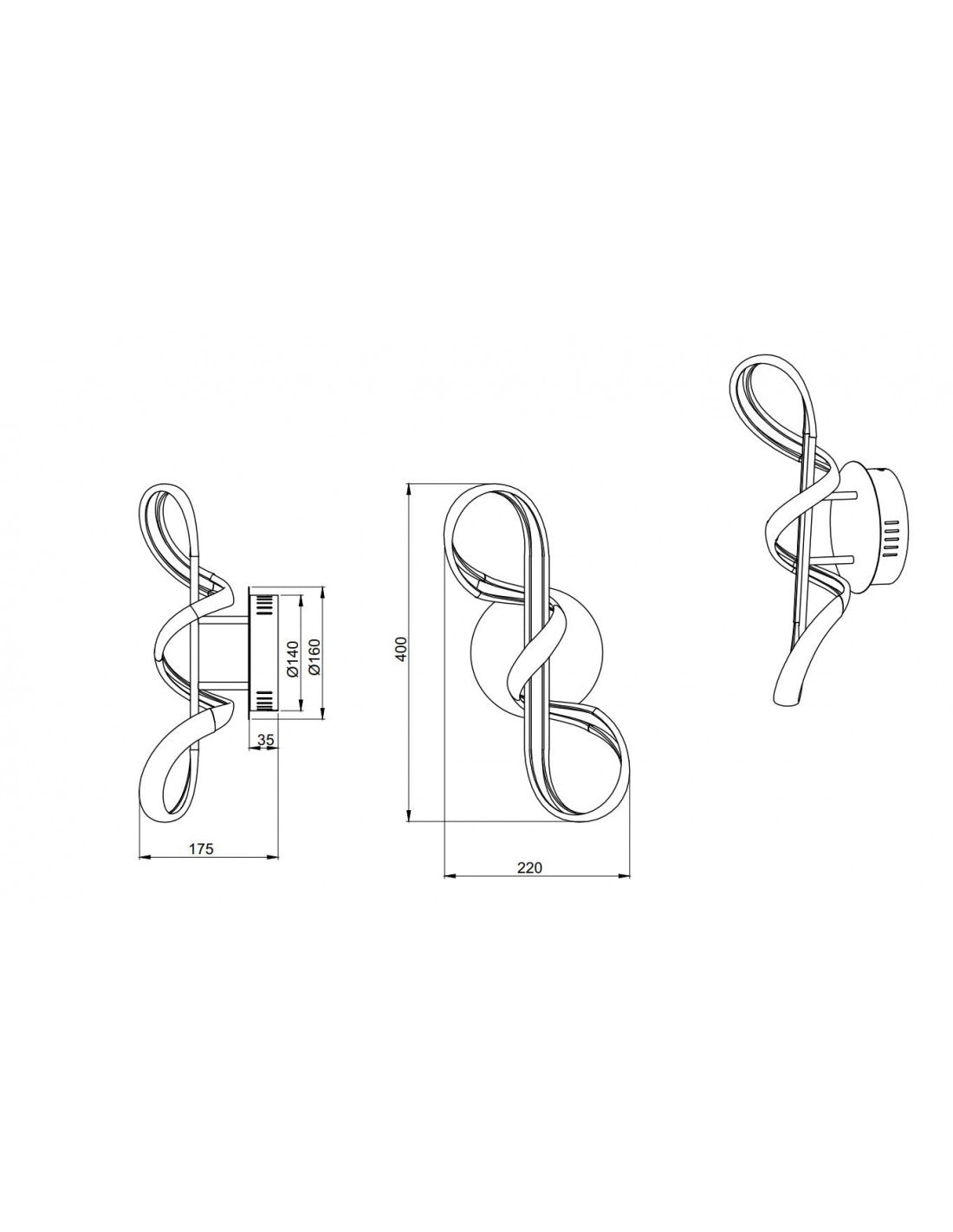 Applikation Perugia Design Bow Chrome Led Dimmer 4000k Trio Lighting