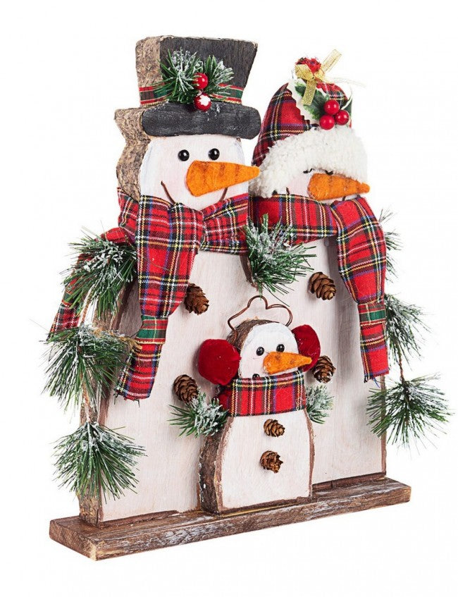 2x Pupazzi Familie traditioneller Stand 33x34h