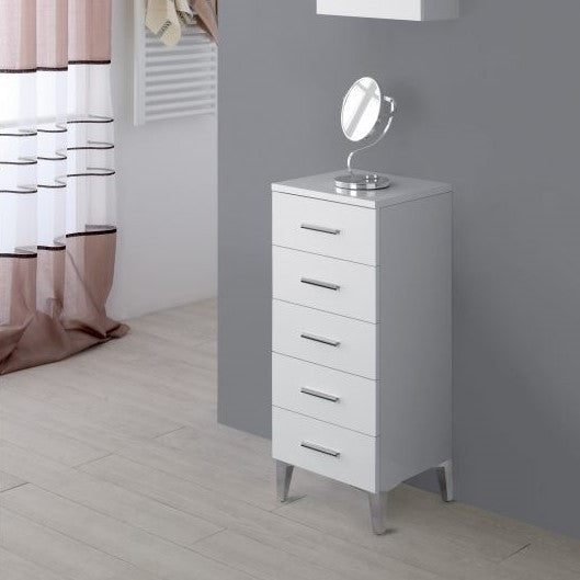 Badezimmerschrank fünf Schubladen Weiß 35x34x h78,5 cm