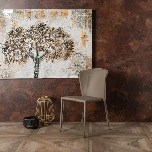 4x Stuhl aus Kunstleder und taubengrauer Sitzfläche 49x56x82h cm