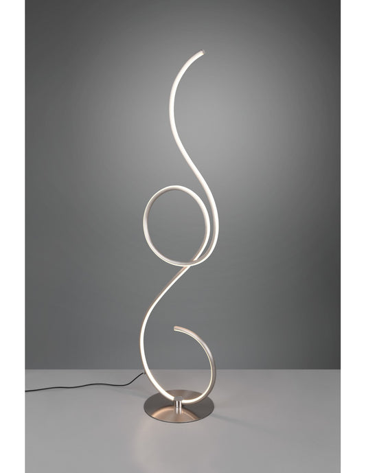 Moderne Stehleuchte mit LED-Dimmer für Wohnzimmer Jive Nichel Trio Lighting