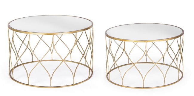 Set 2 Metallische Tafeltische