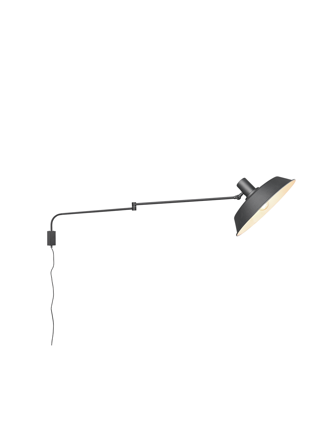 Applikation 1xE27 Bolder Schwarz verstellbar L35 cm Trio-Beleuchtung