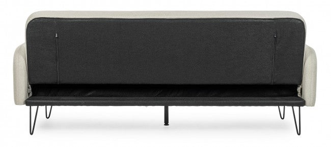 Beigefarbenes Bridjet-Sofabett im Design-Stil mit Liegestoff