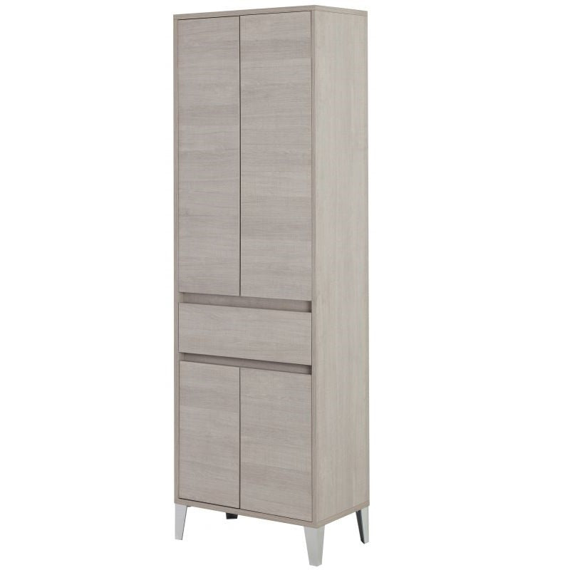 Viertüriger Handtuchhalter-Kleiderschrank aus heller Eiche, 60 x 35 x 183 cm