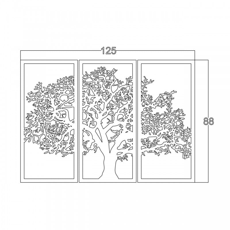 Moderne schwarze Baummalerei-Wanddekoration