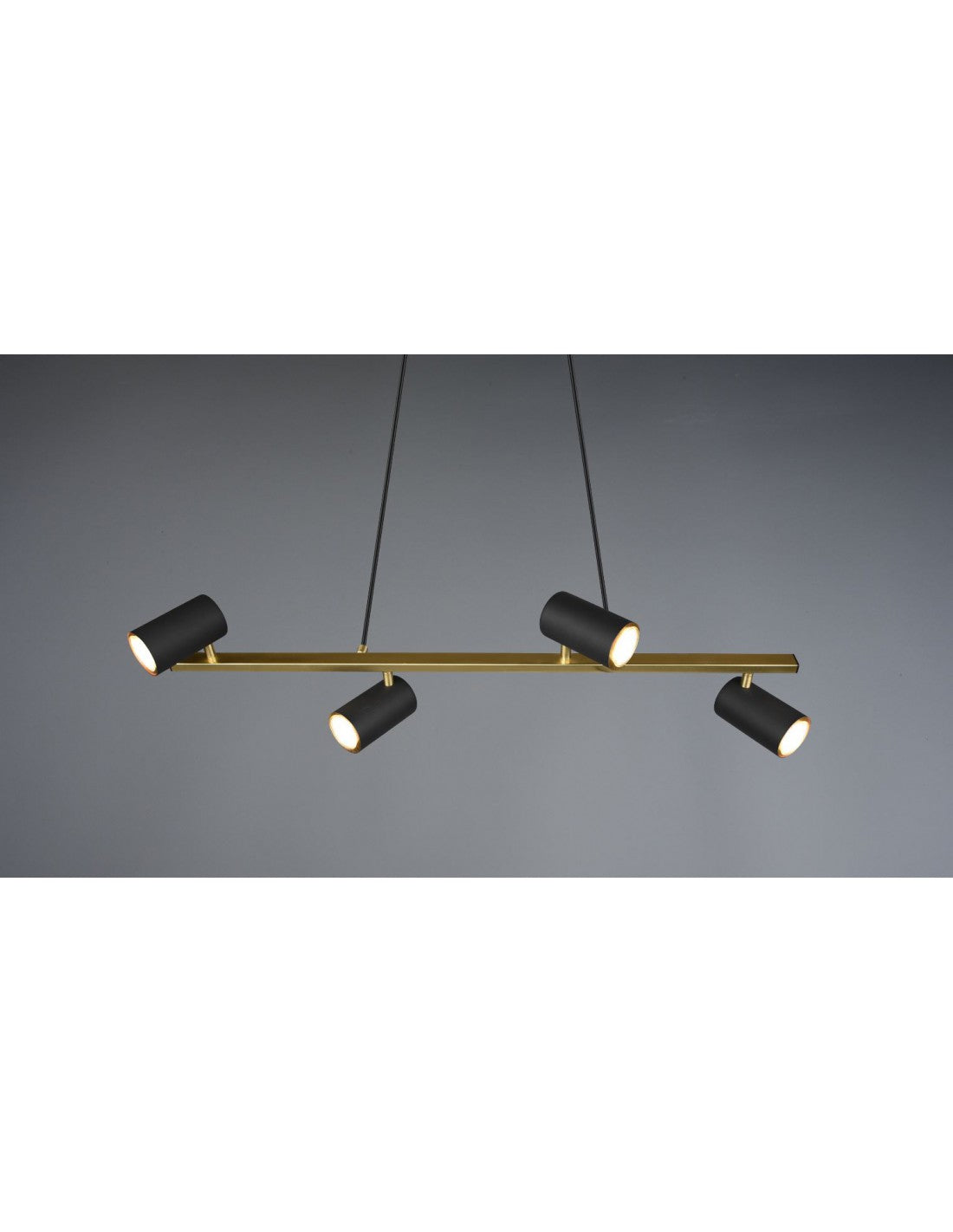 Schwarze Aufhängung mit 4 verstellbaren GU10-Strahlern Marley Trio Lighting