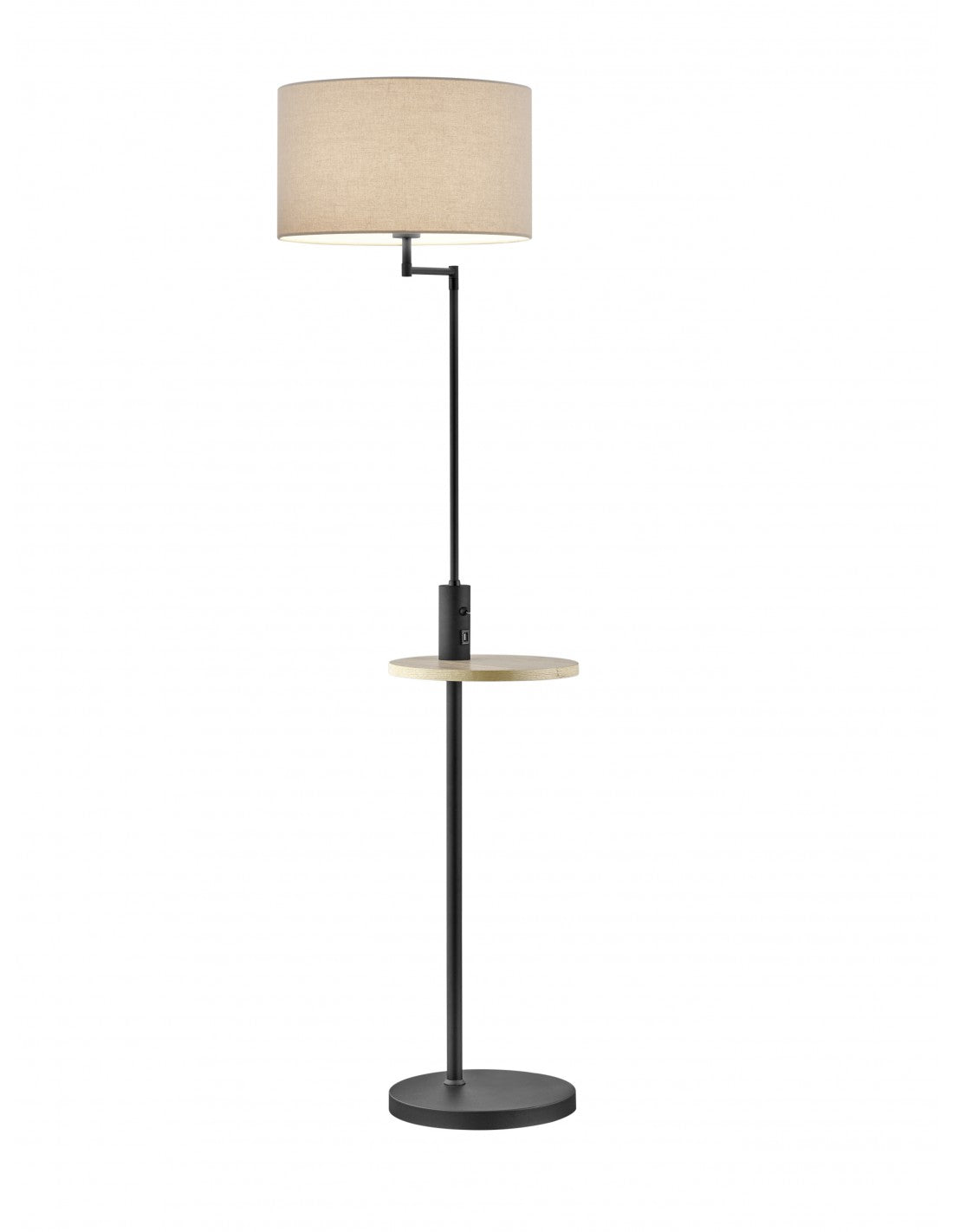 Claas Schwarze moderne Stehlampe mit Regal und USB-Anschluss Trio-Beleuchtung
