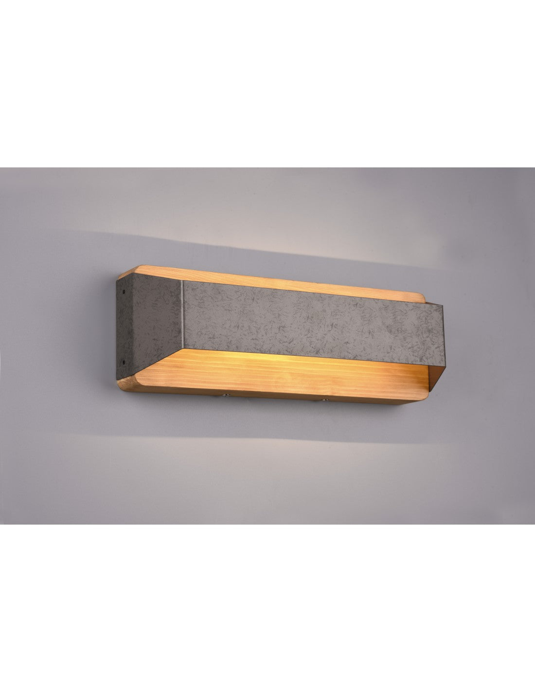 Rechteckige Wandleuchte Double Emission LED Arino Wood Nickel Trio Lighting
