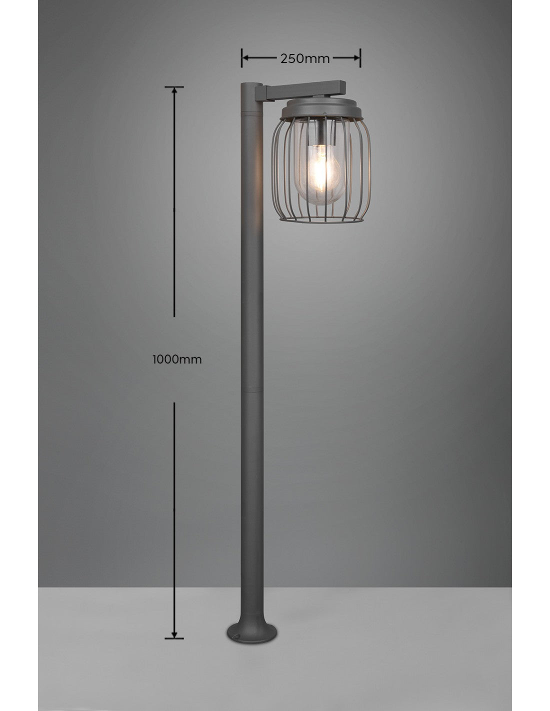 Tuela Outdoor Pole Anthrazit Metallkäfigdiffusor IP44 Trio Lighting