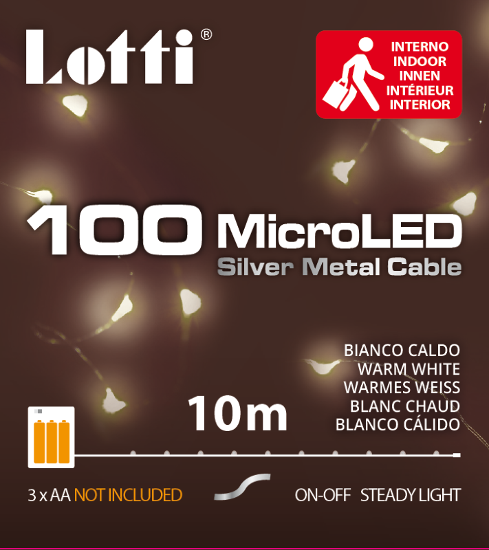 10m Kette mit 100 warmweißen Micro-LEDs