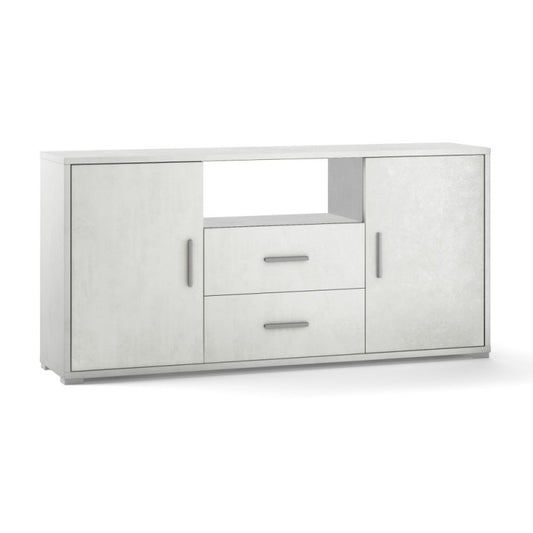 Sideboard mit zwei Türen und zwei Schubladen in Ossido Weiß 174x41x H84 cm