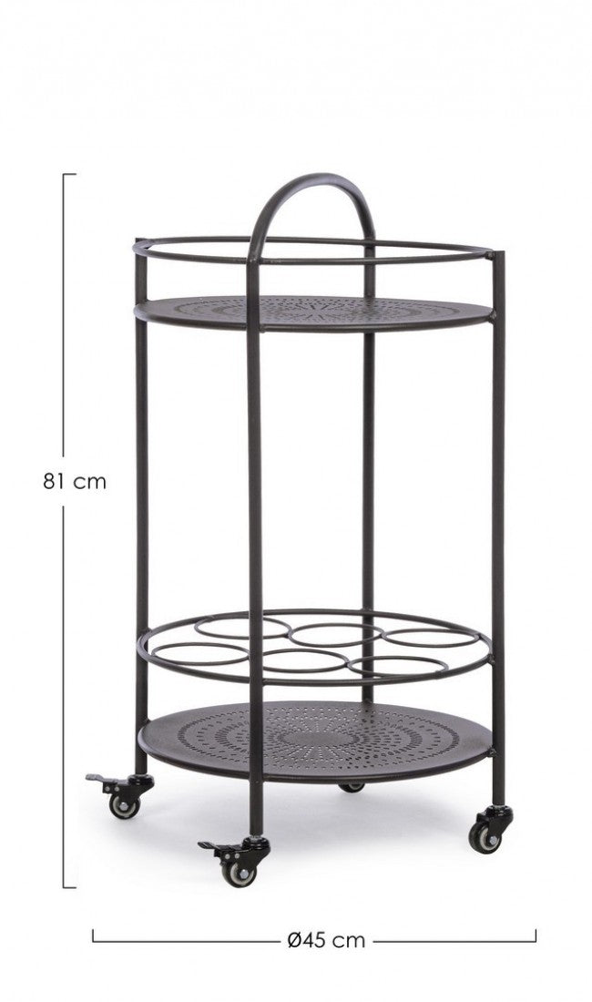 Anthrazitgrauer Flaschenwagen aus Stahl
