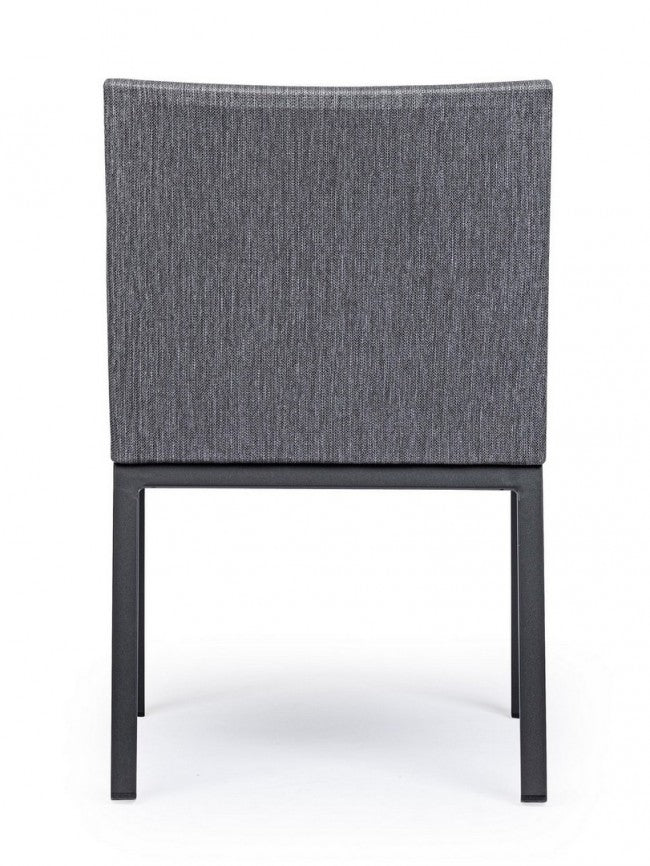 Outdoor-Stuhl mit Armlehnen aus anthrazitfarbenem Stoff OWEN JX55 55x62x h82 cm