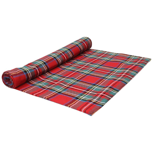 Tartan Runner-Linie aus roter Baumwolle, 40 x 140 cm