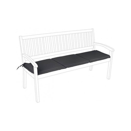 Outdoor-Kissen 3-Sitzer-Bank mit abnehmbarem Bezug Olefin Anthrazit