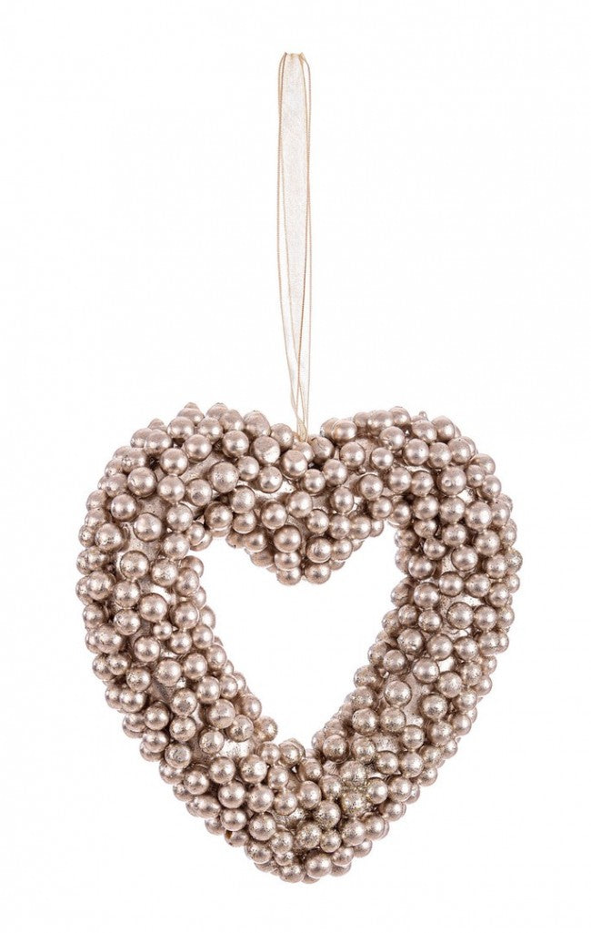 12x Everly Heart Anhänger Champagner