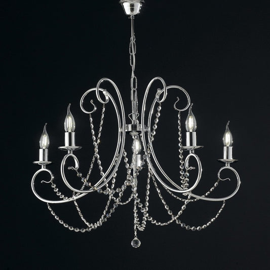 Glühbiradegler Cromato fünf Lichter mit einer Strass 68x h55 cm