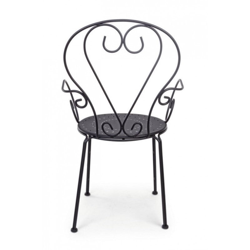 Sedia Da Giardino Con Braccioli In Acciall Etienne 49X49X H89 Cm