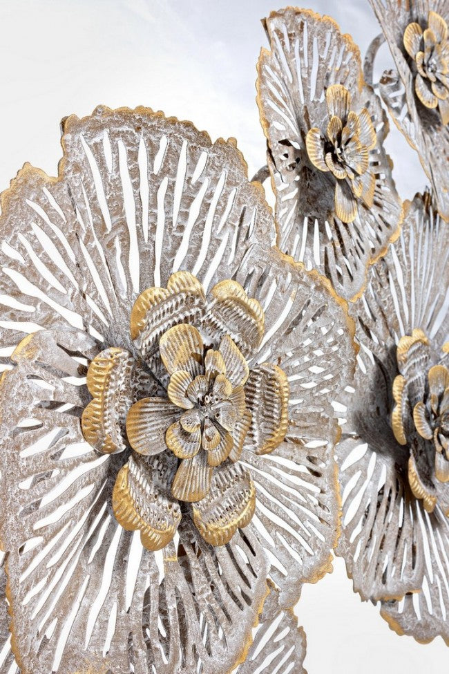 Blumendekoration von Eisenschalen Aurum cm 115 x 54