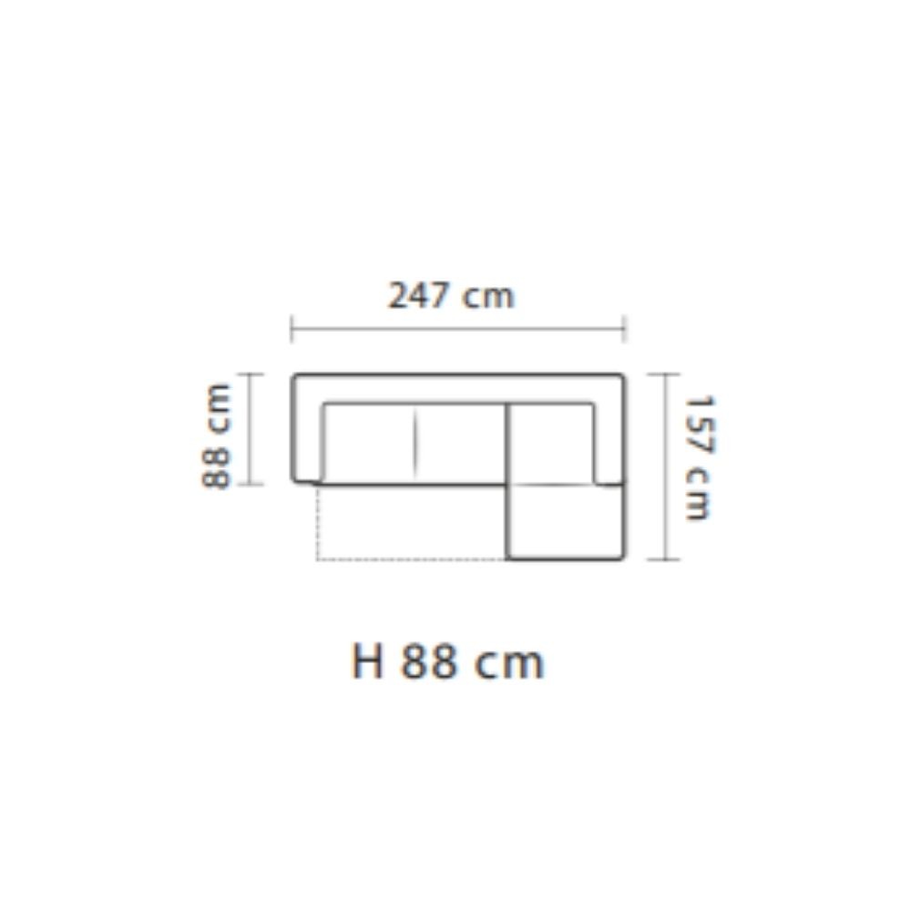 Divano angolare Alyssa penisola reversibile arancione 247x157