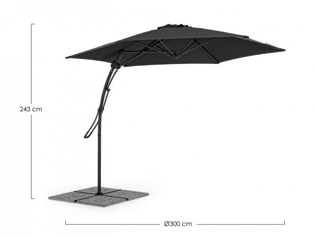 Sorrento grauer Gartenschirm 3 Meter