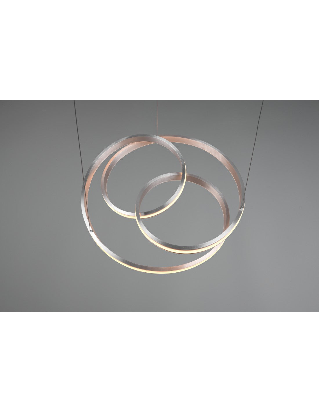 Moderner Vortice-Kronleuchter Yara Nickel Led Dimmer Trio Lighting